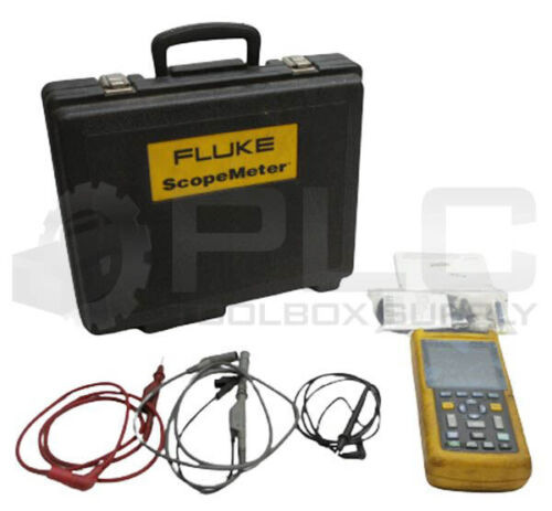 Fluke 123 Scopemeter With Case & Accessories Need Battery