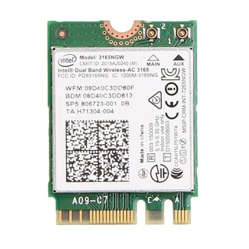 Intel Wireless-Ac 3165 Ngff Wifi Card Dual Band 802.11Ac Bt 4.0 Network Adapter