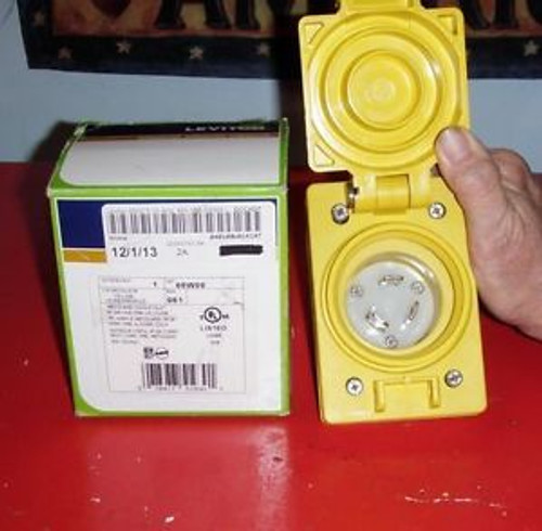 Leviton 68W08 Wetguard Single Inlet, Yellow