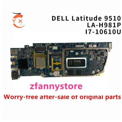 For Dell Latitude 9510 Laptop Motherboard I7-10610U La-H981P Vnvh0 0Vnvh0
