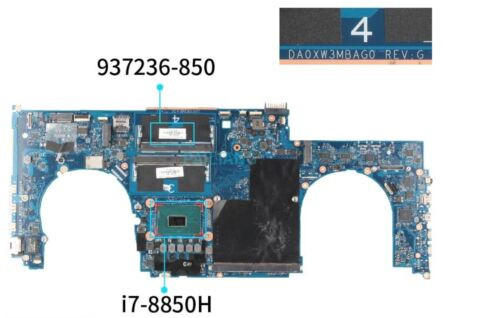 937236-850 For Hp Laptop Zbook 17 G5 Da0Xw3Mbag0 With I7-8850H Cpu Motherboard