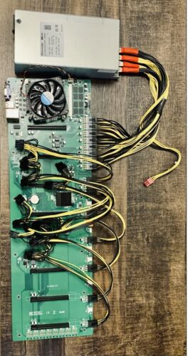 8 Gpu Riser-Less Crypto Miner Motherboard Cpu Ram 2400W Psu - Eth Btc Rvn -New??