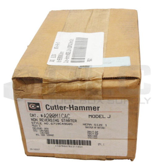 Sealed New Cutler Hammer A200M1Cac /J Non Reversing Starter 6710C49G05