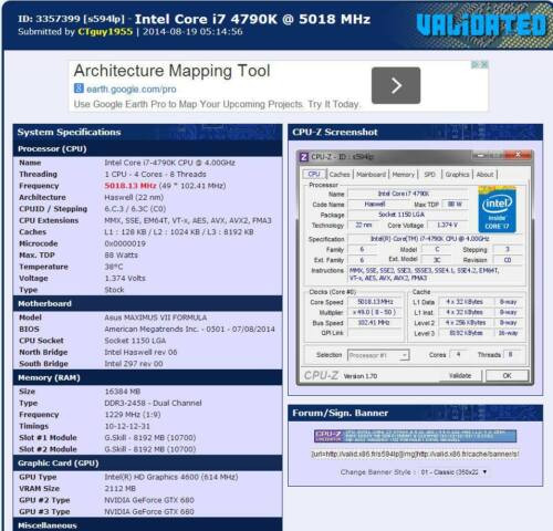 Asus Maxximus Formula Vii Motherboard With Cpu And Ram