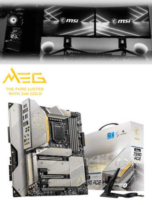 Msi Atx Motherboard Intel Z590 Chipset Socket Lga 1200 Meg Z590 Ace Gold Edition