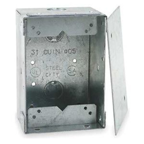 Steel City Galvanized Stamped Steel Floor Box One Gang Electrical Cable Data