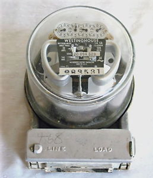 VTG Westinghouse Watthour Meter 2 wire 15amps 120volt Single Phase