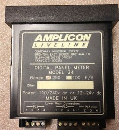 Amplicon LiveLine Model 34 Digital Panel Meter #1554A7