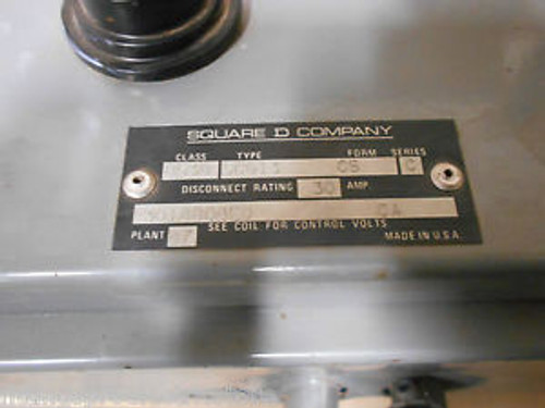 SQUARE D 8538 SCG13  30 AMP SIZE 0 COMBINATION STARTER ENCLOSURE NO STARTER