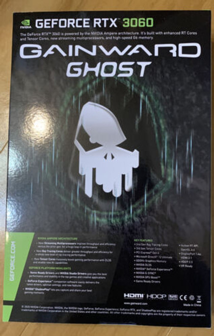 Gainward Geforce Rtx3060 Ghost 12G Gddr6 Ne63060019K9-190Au-G  F/S