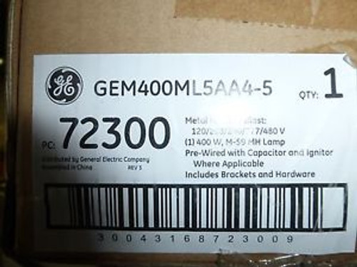 GE GEM400ML SAA4-5 Metal Halide Ballast 120/208/240/277/480V 400 Watt PC72300