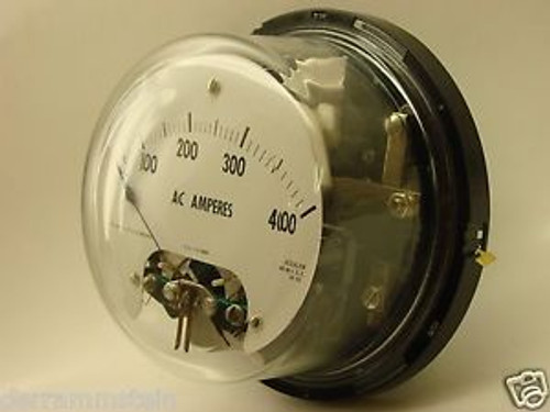 Weschler 7 Inch Round EA-251 Socketed AC Ampere Meter Glass Cover 0-400 Amps b57