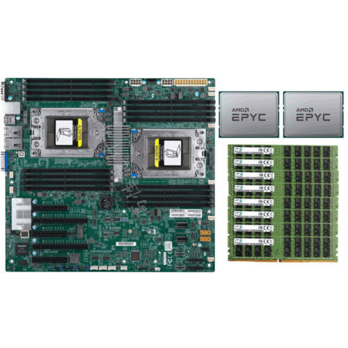 Supermicro H11Dsi Motherboard + 2X Amd Epyc 7282 Cpu + 8X Samsung 16Gb 2666V Ram