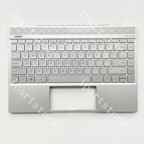New For Hp Envy 13-Ah 13-Ah0051Wn Upper Case Palmrest Backlit Keyboard Silver Us