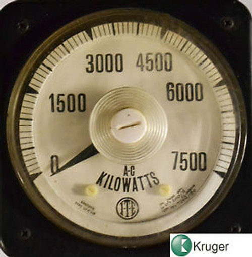 I-T-E kilowatts meter 0 to 7500 kilowatts S73319381