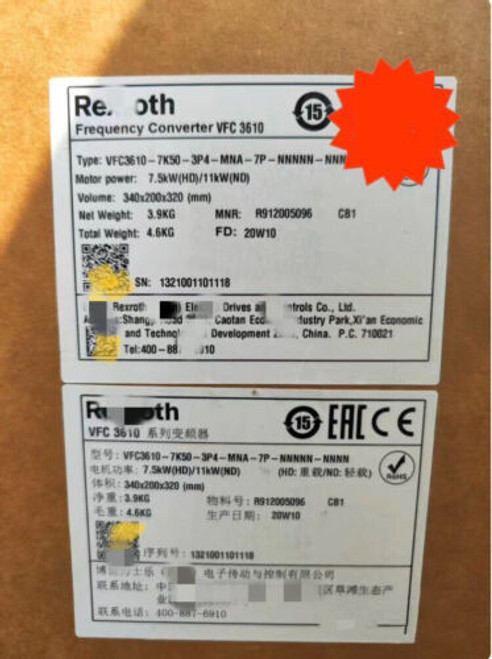 1Pcs New Vfc3610-75K0-3P4-Mna-7P-Nnnnn-Nnnn