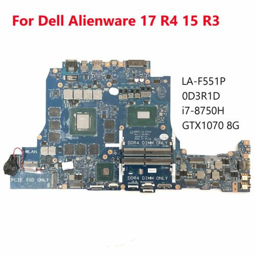 For Dell Alienware 17 R4 Motherboard La-F551P I7-8750H 4.1Ghz Gtx1070 8Gb D3R1D