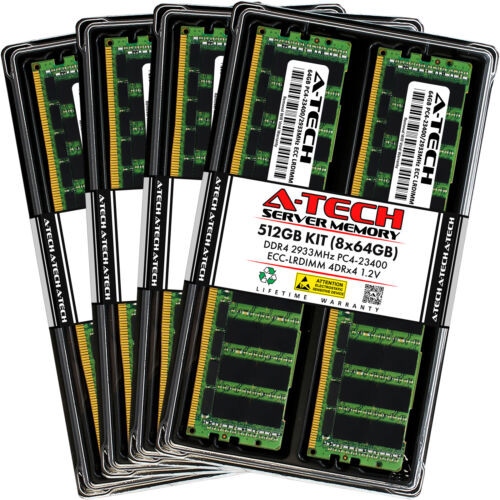 512Gb 8X 64Gb Pc4-2933 Lrdimm Supermicro 510M-Acr12N4H 510M-Acr12N4L Memory Ram