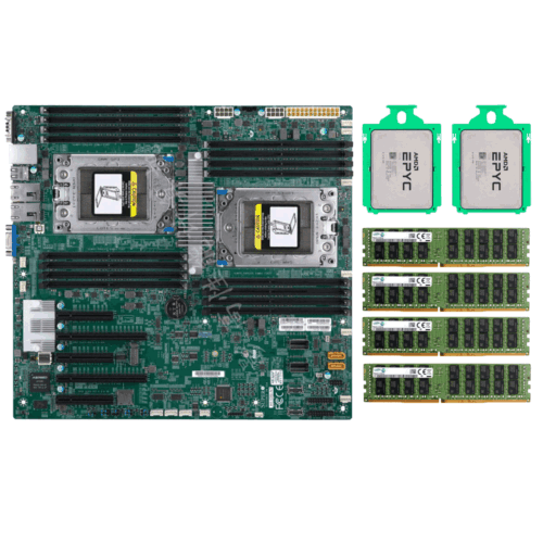 Supermicro H11Dsi-Nt Motherboard + 2X Amd Epyc 7532 32 Cores Cpu + 128Gb Memory-