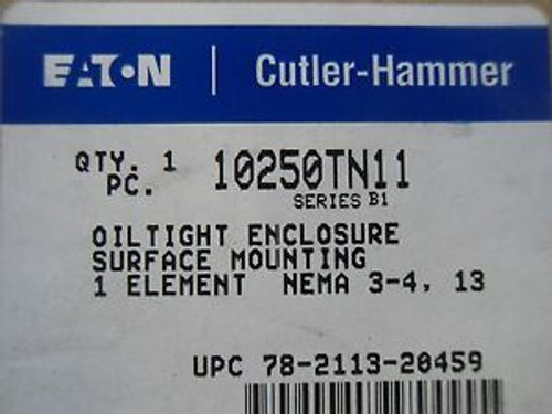 (X11) 1 New  CUTLER-HAMMER 10250TN11 OILTIGHT PUSH BUTTON ENCLOSURE