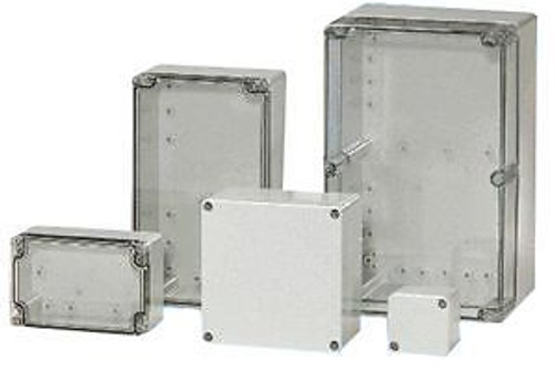 FIBOX PC 122008 ENCLOSURE, DIN RAIL, POLYCARBONATE, GRAY