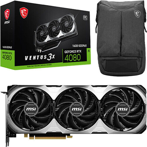 Msi Geforce Rtx 4080 16Gb Ventus 3X Oc Graphics Card + Msi Air Gaming Backpack