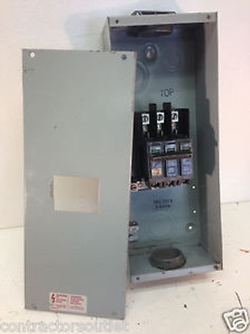 Used 100 Amp GE TQL100S Type 1 Enclosure w/ 50 Amp 3 Pole Circuit Breaker