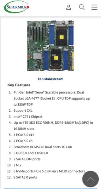 Supermicro X13Dei Supports 4Th Generation Intel Xeon Socket Lga-4677