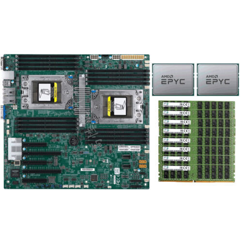 1X Supermicro H11Dsi Motherboard +2X Amd Epyc 7282 Cpu +8X Samsung 16Gb 2666V Memory-