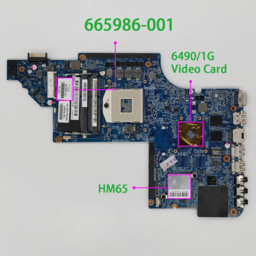 For Hp Laptop Pavilion Dv7 Dv7-6000 6490 1G Hm65 Intel Motherboard 665986-001