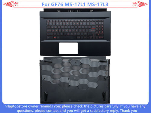 New For Msi Gf76 Ms-17L1 Ms-17L3 Upper Case Palmrest Keyboard Cover /Bottom Base