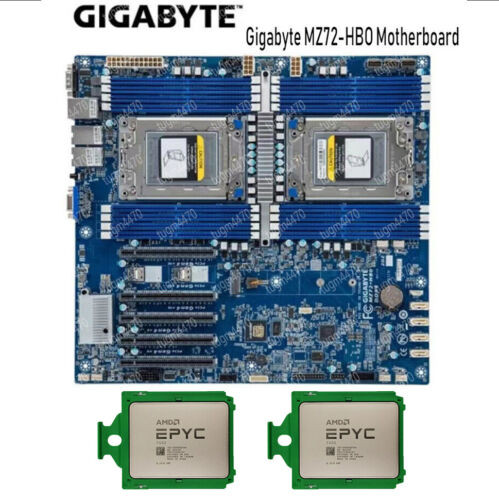 Amd Epyc 7402X2+ Gigabyte Mz72-Hb0 Rev:1.0 Dual Socket Server Board Ddr4 Sp3