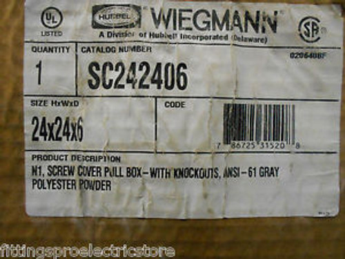 WIEGMANN SC242406 SCREW COVER NEMA1 PULL BOX WITH KNOCKOUTS