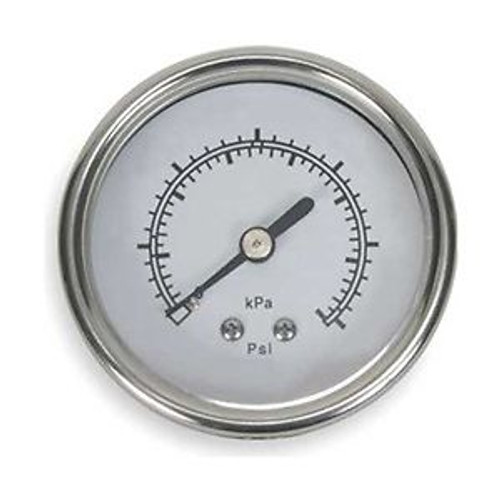 Pressure Gauge, 2 In, 200 Psi, SS, Back