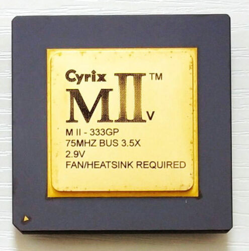 Golden Top Cyrix Mii-333Gp Socket 7 Fsb 75Mhz High Collection Value
