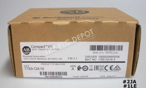 Factory Sealed 2020 Allen-Bradley 1769-Oa16 Compactlogix 16Pt 120/240V Ac