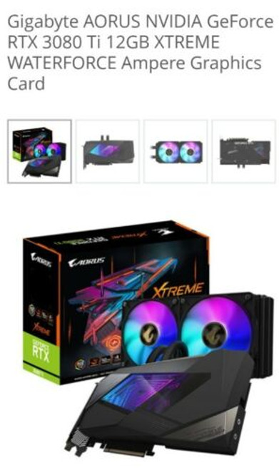 Gigabyte Aorus Nvidia Geforce Rtx 3080 Ti 12Gb Xtreme Waterforce Wb Graphicscard