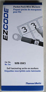 T & B #WM-BW3, Box of 10, Pocket Pack Wire Markers, Self Laminating Write On New