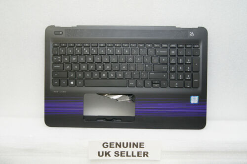 Temp Black & Purple Hp Pavilion Notebook 15-Au112Na Palmrest Cover Uk Keyboard