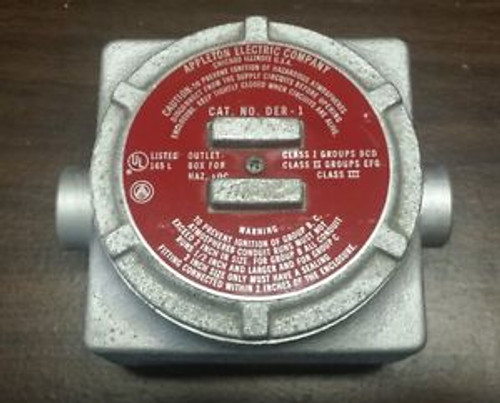 NEW  APPLETON ELECTRIC  DER-1   EXPLOSION PROOF JUNCTION BOX