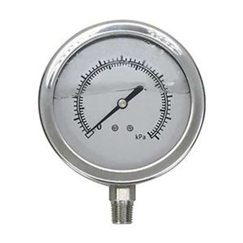 Pressure Gauge, Filled, 2 1/2 In, 100Psi, SS