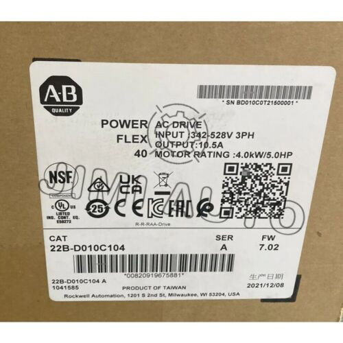 22B-D010C104 Ab Powerflex 40- 4 Kw (5 Hp) Ac Drive Brandnew In Box!Spot Goods Zy