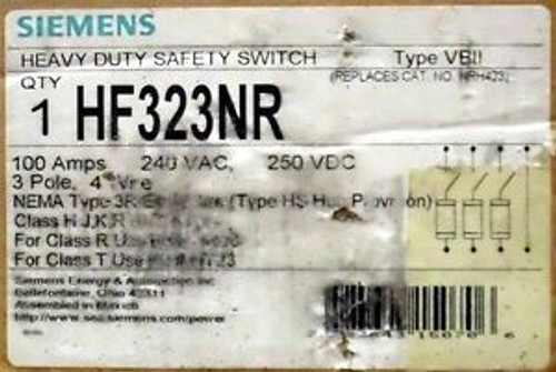 Siemens HF323NR Safety Switch, Fusible, 100A, 240VAC, 3PH