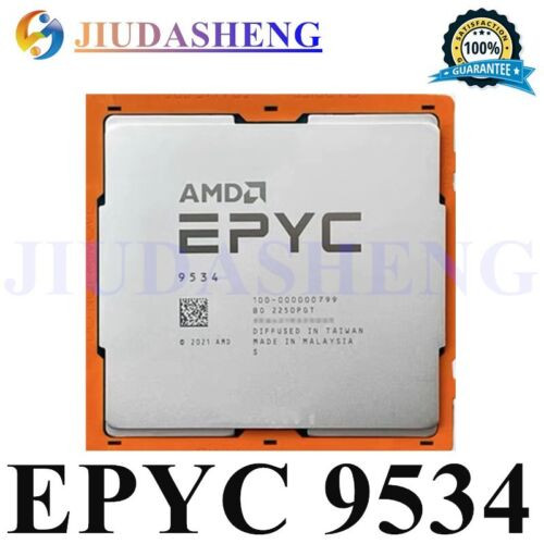 Amd Epyc Genoa 9534 Cpu 64-Core 2.45Ghz Sp5 256Mb Zen4 Processor 100-000000799