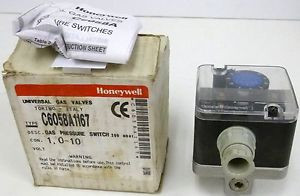 Honeywell C6058A1167 Gas Pressure Switch Con. 1, 0-10 NIB
