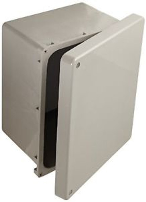 BUD Industries NF-6612 Fiberglass NEMA Box with Screwed Cover  9-57/64 Width x