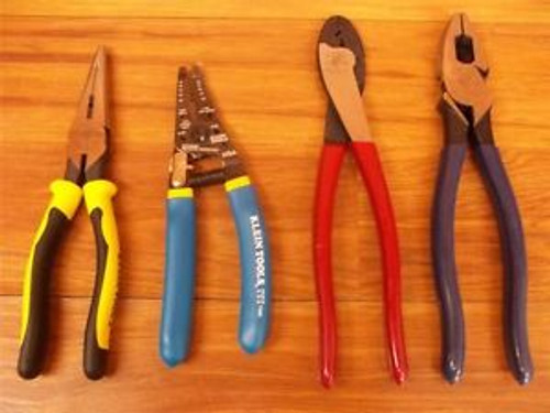 Lot of 4 KLEIN Electrical PLiers Tools J203-8N D213-9NETP 1005 11055 NEW