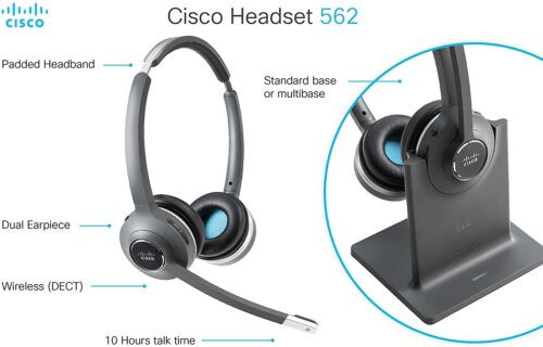 Cisco 562 Wireless Dual Headset, Standard Base