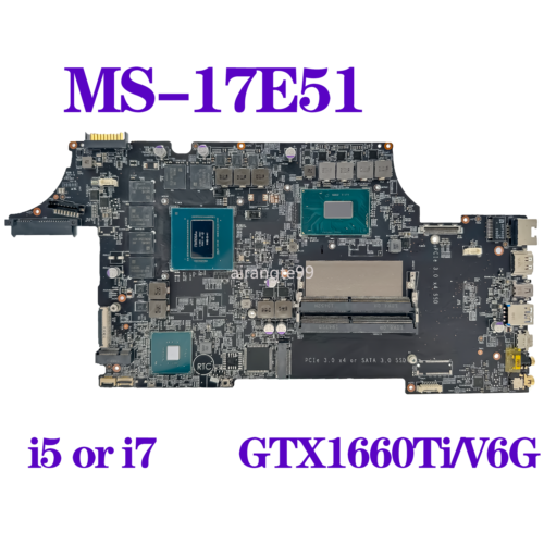 Motherboard For Msi Gl75 9Sgk-1074Cn Ms-17E51 Ms-17E5 W/ I5 I7 Cpu Gtx1660Ti/V6G