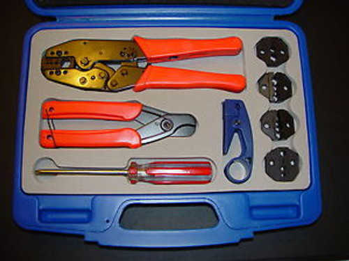 Ratchet Crimp Tool Cable Termination Prep Kit LMR400,195,240,300,100,ATT 734,735